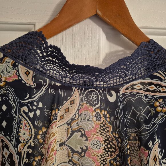 Semi-Sheer Cover Up with Lace Edging - Picture 3 of 6